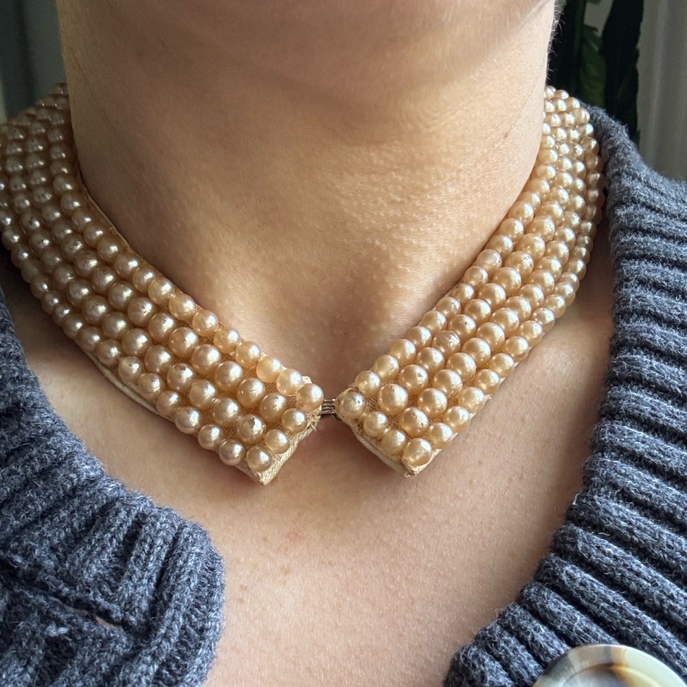 Vintage Handmade Beaded Collar Necklace